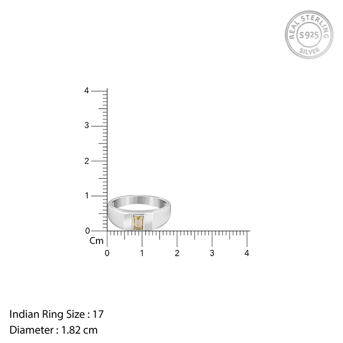 Silver Citrine Blaze Ring For Him - Image 5