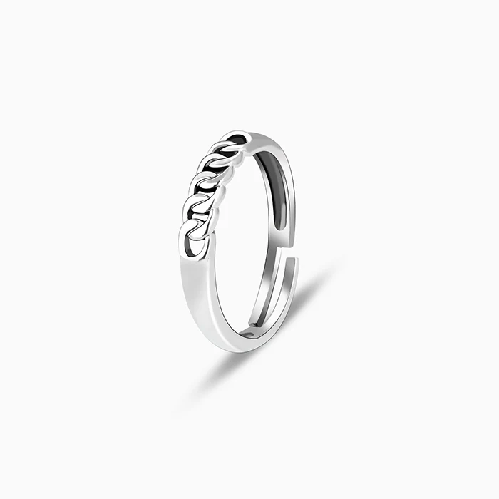 Silver Classic Chain Ring for Her - Image 4