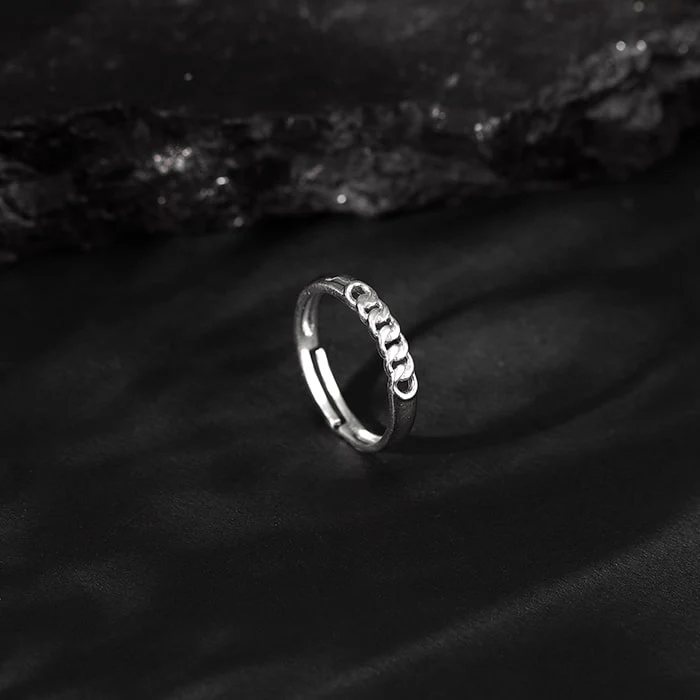 Silver Classic Chain Ring for Him - Image 2
