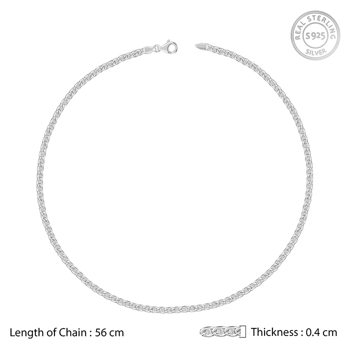 Silver Classic Curb Chain For Him - Image 5