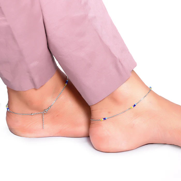 Silver Dawn Glow Anklet