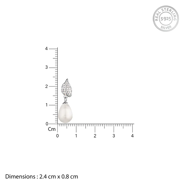 Silver Classic Pearl Earrings - Image 5