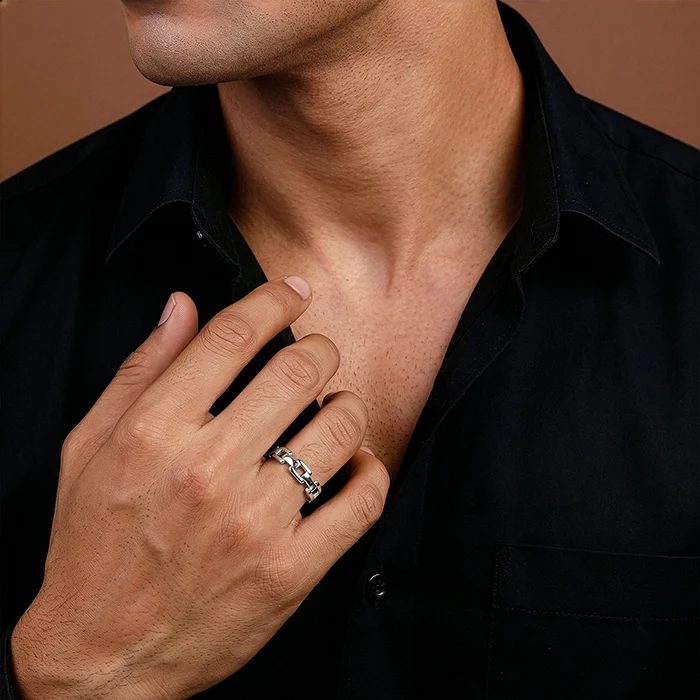 Silver Classic Rebel Ring For Him - Image 3