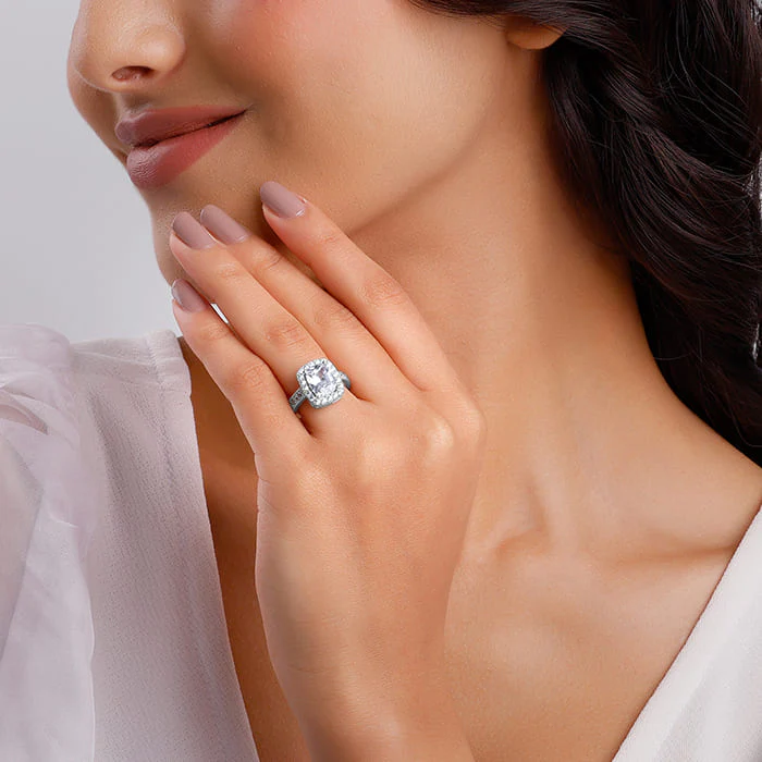 Silver Classic Solitaire Ring - Image 3