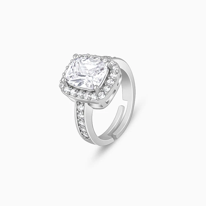 Silver Classic Solitaire Ring - Image 4