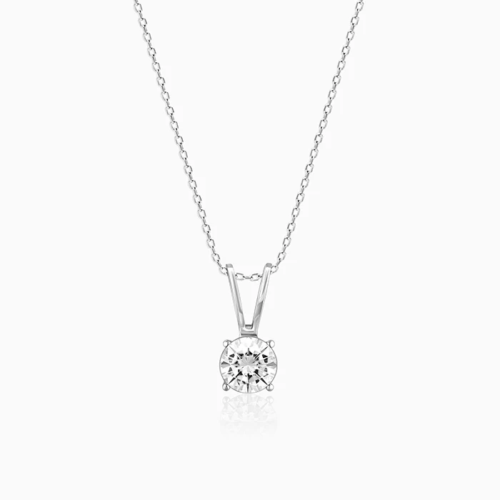 Silver Classic Solitaire Pendant & Ring Set - Image 2