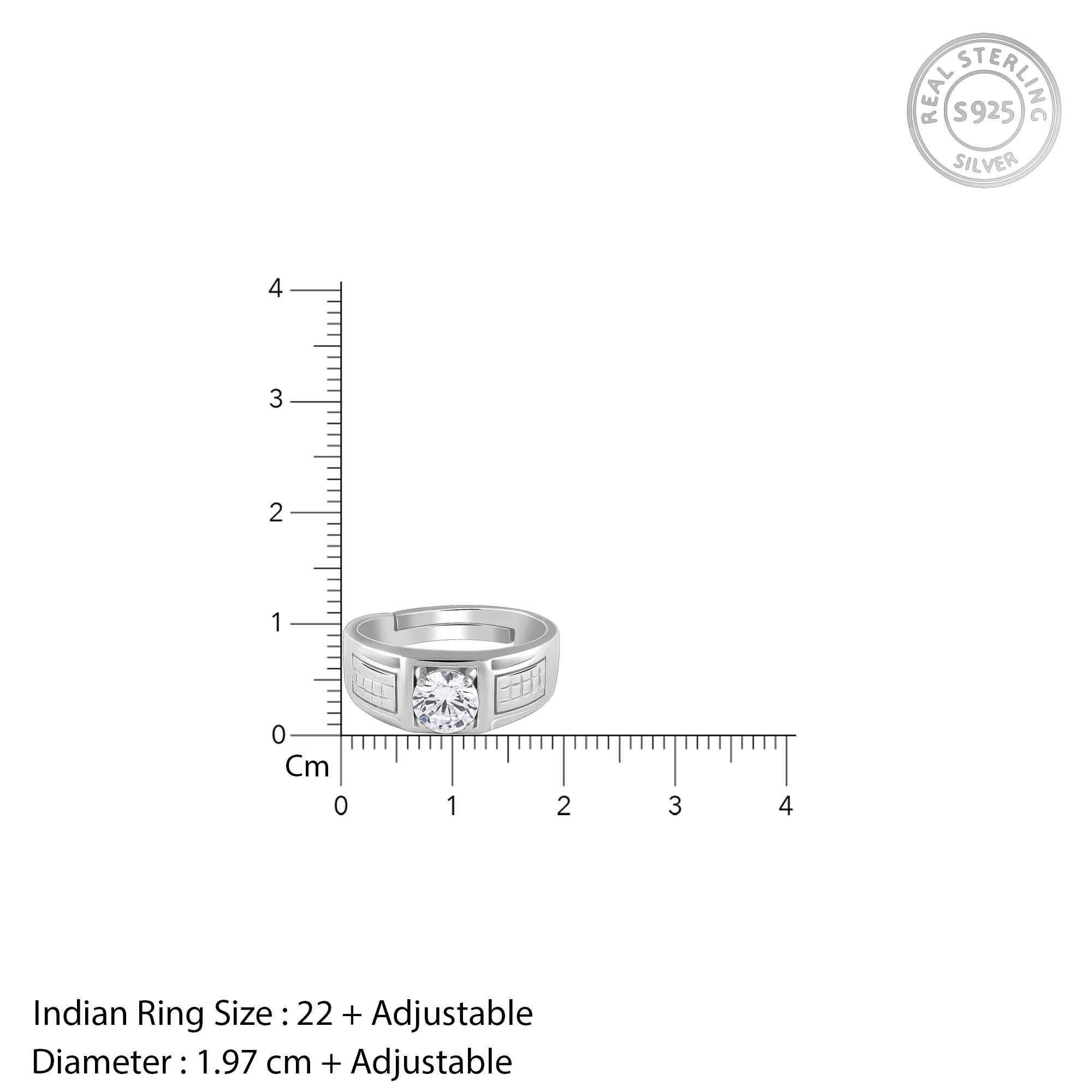 Silver Classic Stud Ring For Him - Image 8