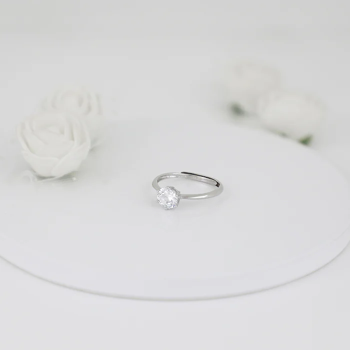Silver Classic Vintage Solitaire Pendant & Ring Set - Image 5