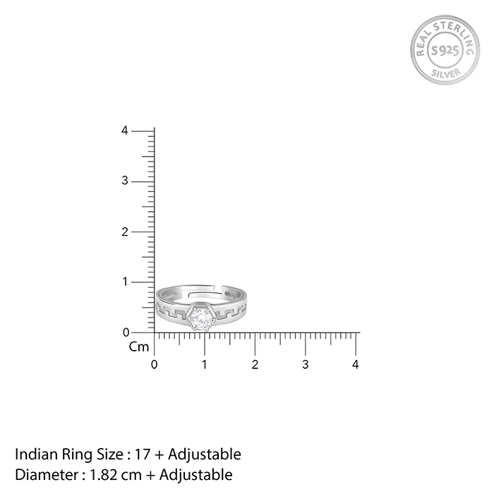 Silver Classic Zircon Ring For Him - Image 5