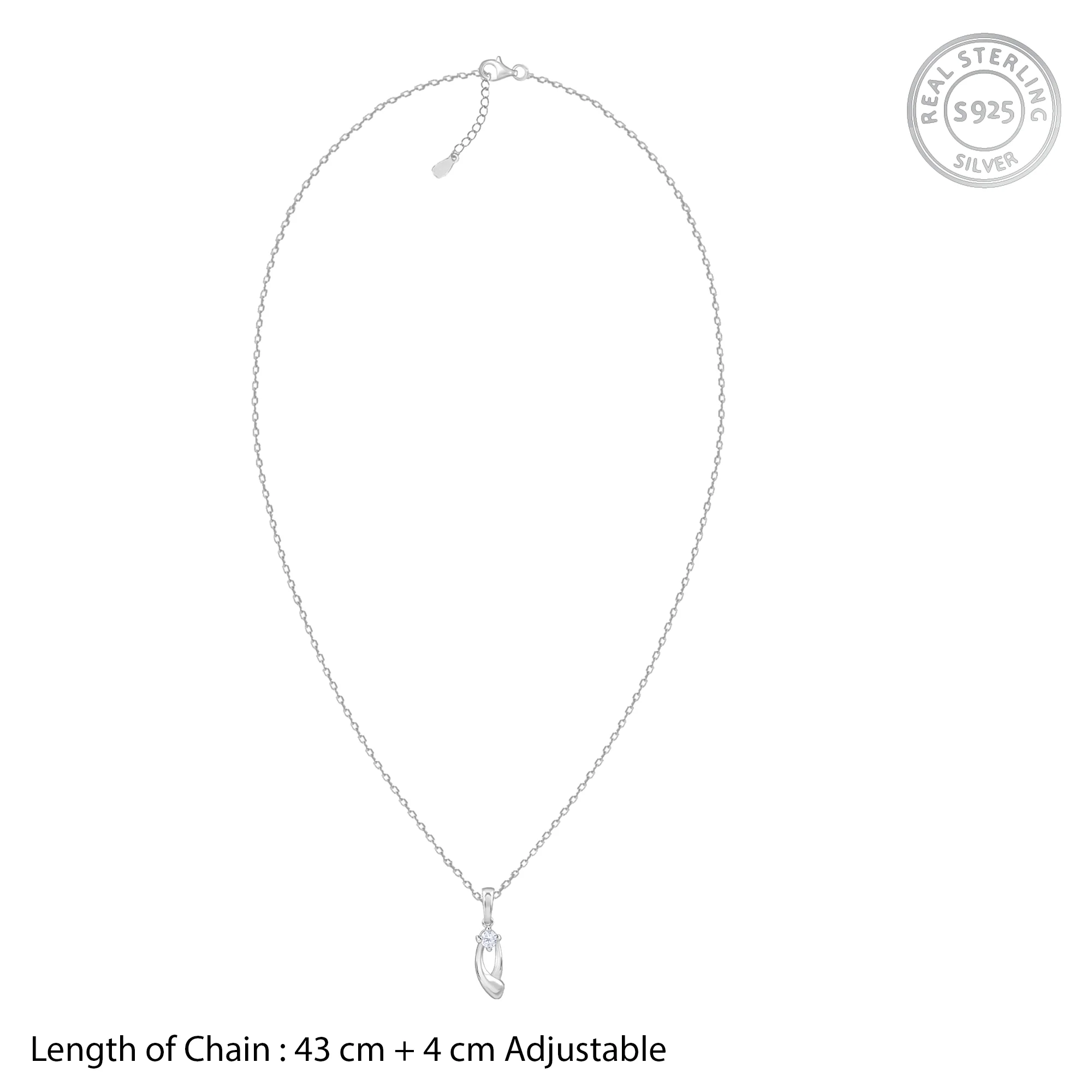 Silver Classy Beauty Pendant With Link Chain - Image 6