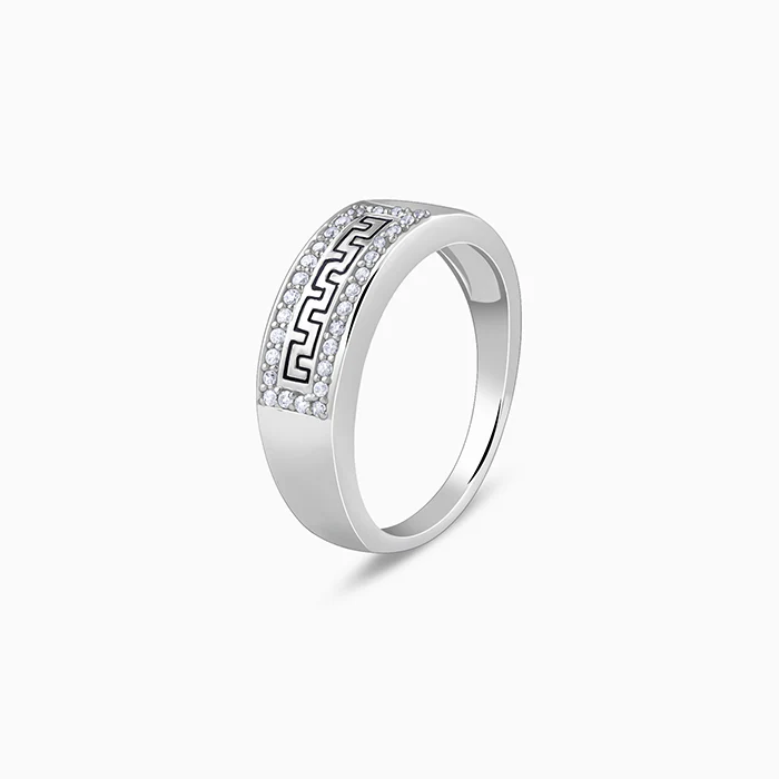 Silver Classy Shimmer Ring For Him - Image 4