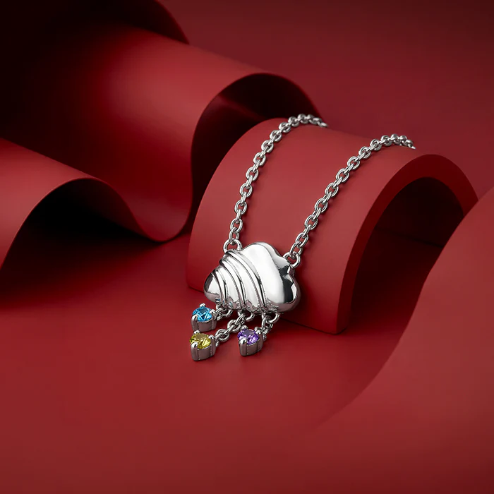 Silver Cloud and Raindrop Necklace - Image 2