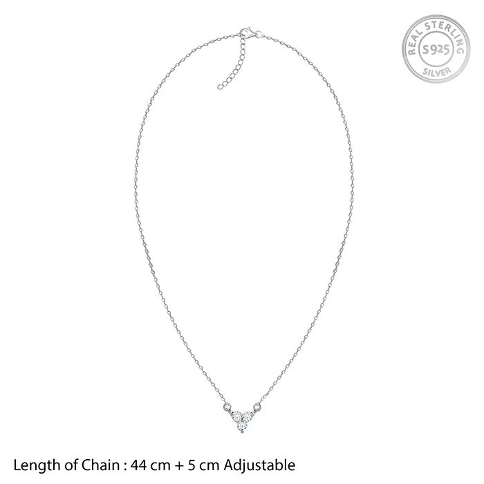 Silver Clover Crystal Necklace - Image 5