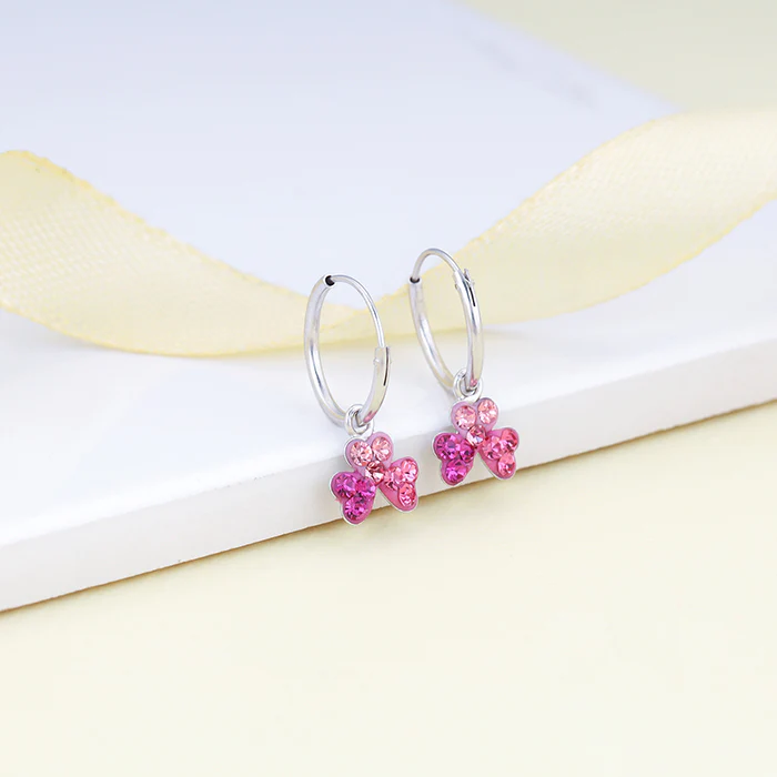 Silver Clover Kids Hoop Earrings (4-12 yrs) - Image 2