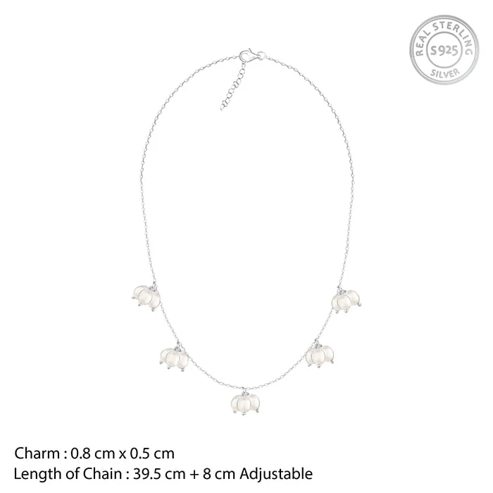 Silver Cluster of Pearls Necklace - Image 4