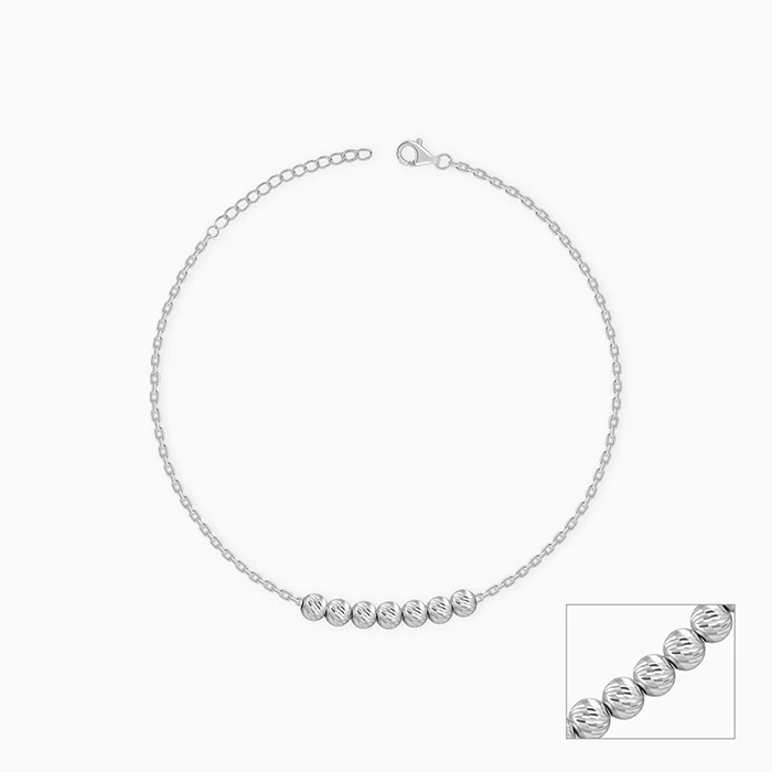 Silver Clustered Sparkle Anklet - Image 3