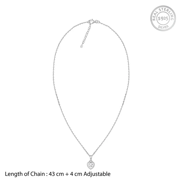 Silver Coeur Pendant with Link Chain - Image 5