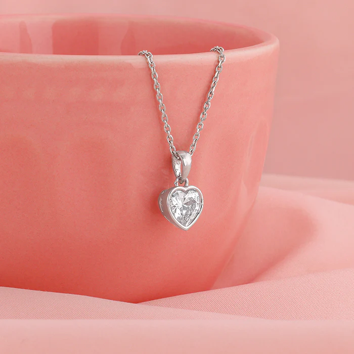 Silver Coeur Set with Link Chain - Image 2