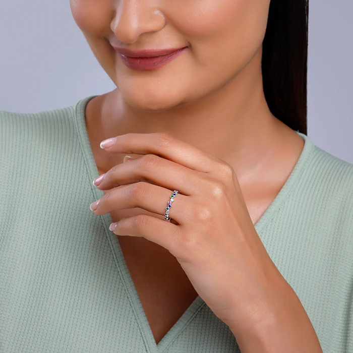 Silver Colourful Elegant Ring - Image 3