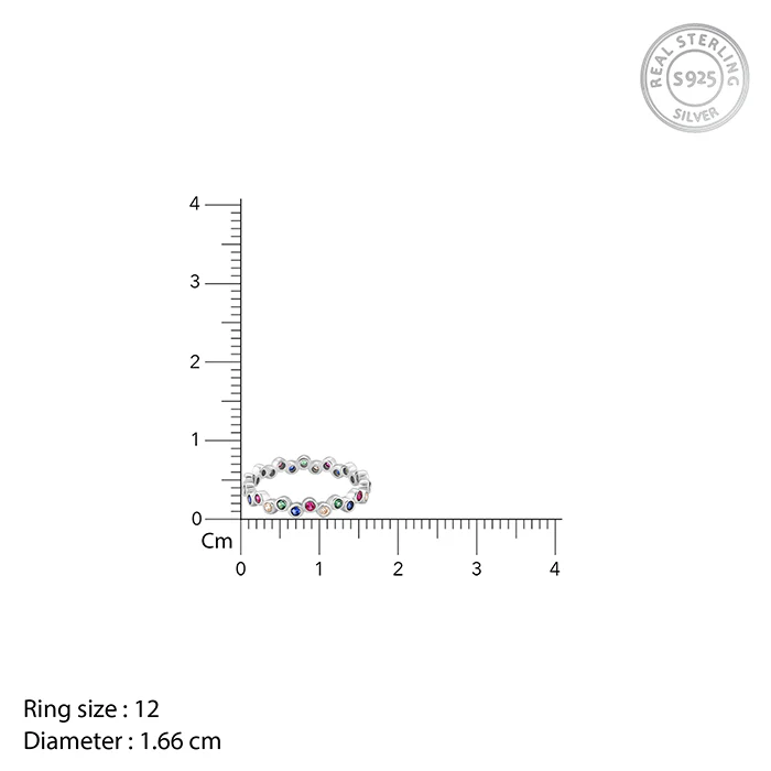 Silver Colourful Elegant Ring - Image 5