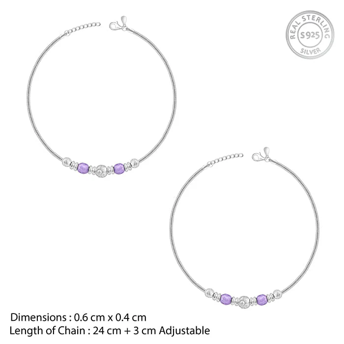 Silver Colourful Radiance Anklet - Image 4
