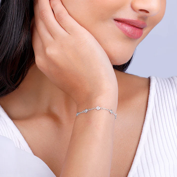 Silver Connected by Circles Bracelet - Image 3