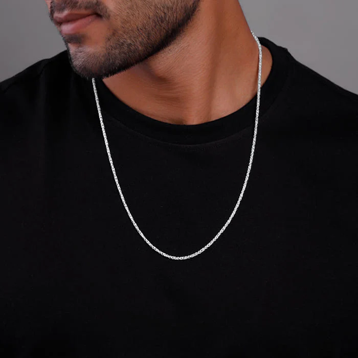 Silver Crest Chain For Him - Image 3