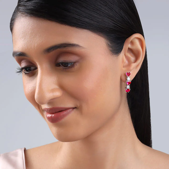 Silver Crimson Crush Earrings - Image 3
