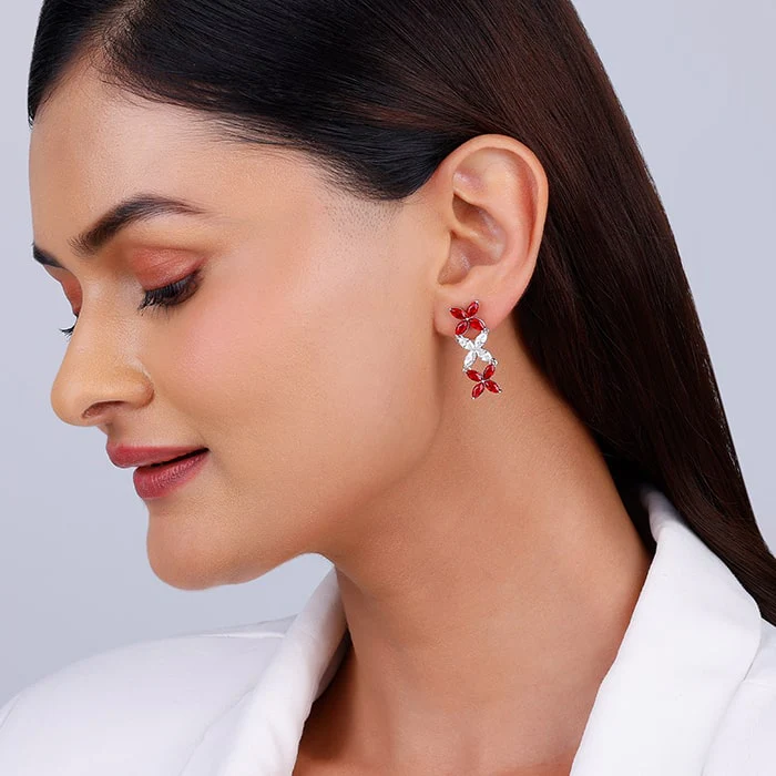 Silver Criss Cross Love Earrings - Image 3