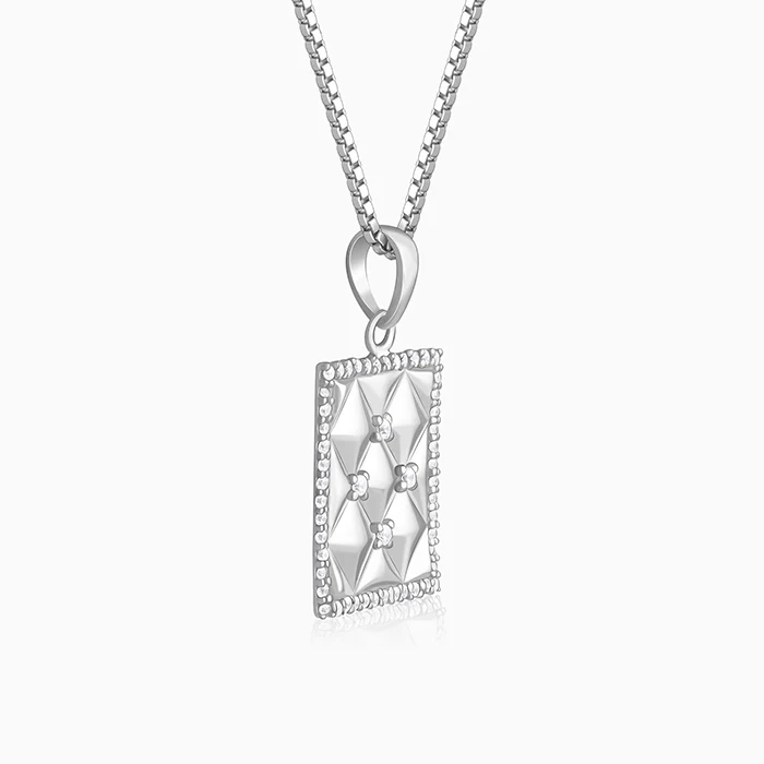 Silver Crystal Core Pendant With Box Chain For Him - Image 4