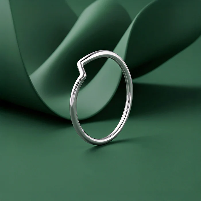 Silver Curvy Lines Ring - Image 2