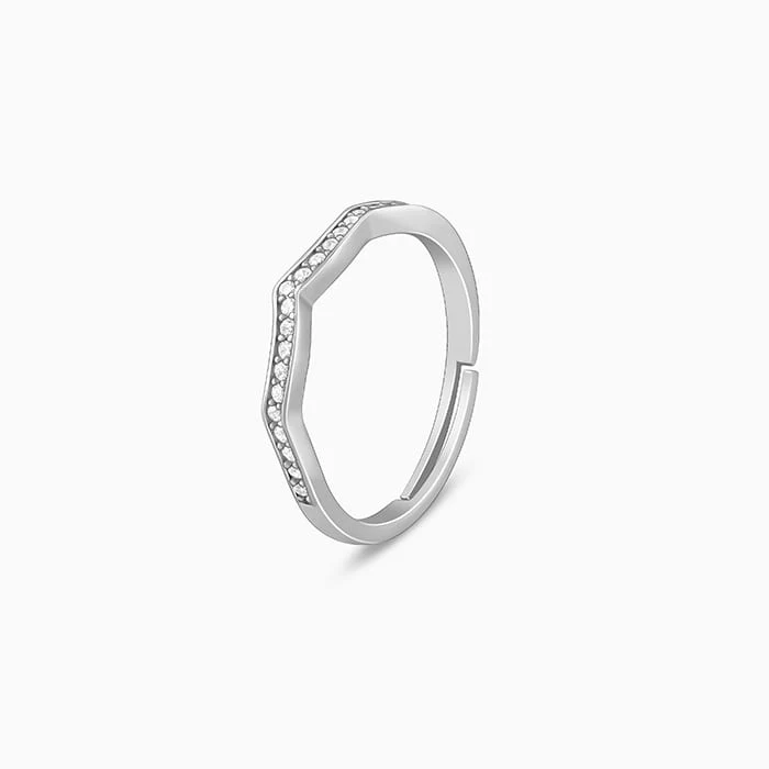 Silver Curvy Wave Ring - Image 4