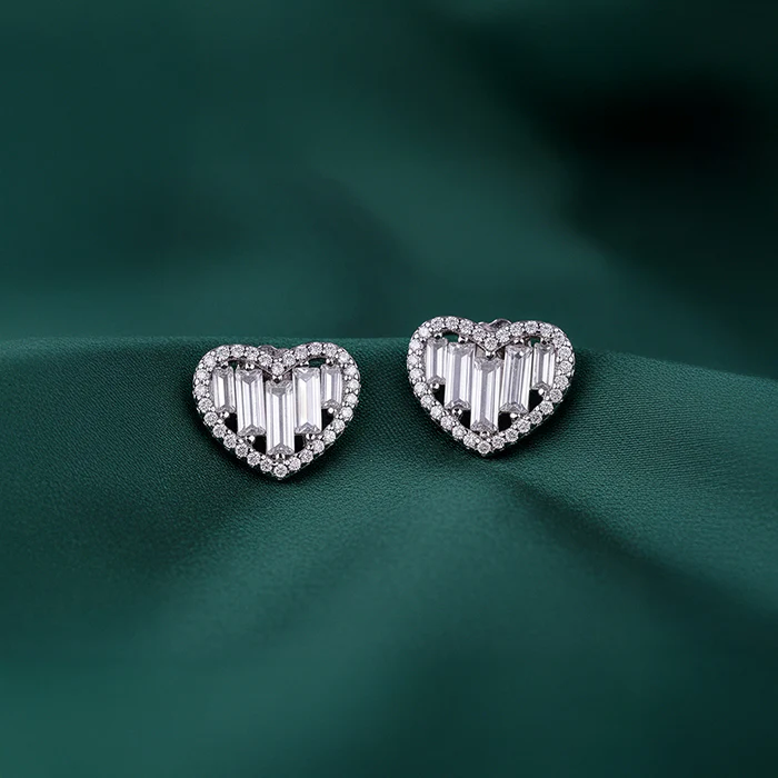 Silver Cute Heart Studs - Image 2
