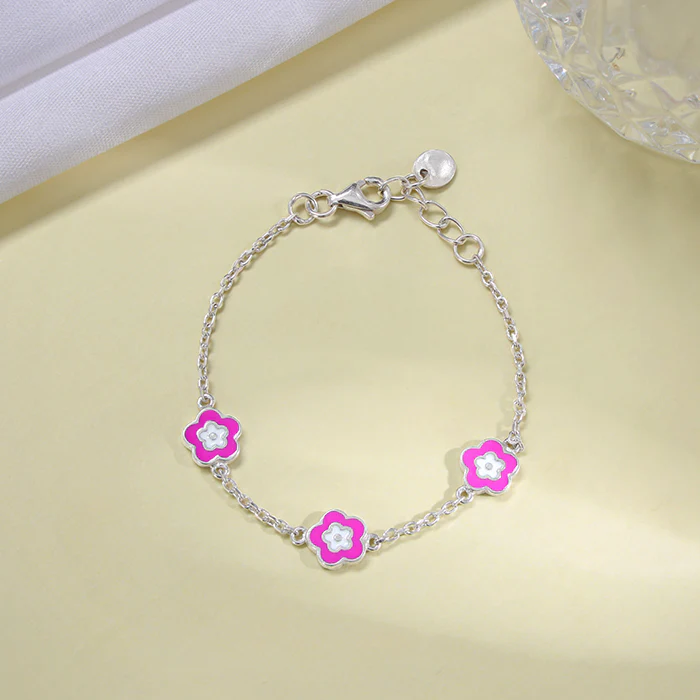 Silver Cutie Flower Kids Bracelet (0-2 years) - Image 2