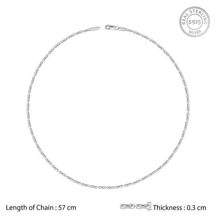 Silver Cylindrical Chain For Him - Image 5