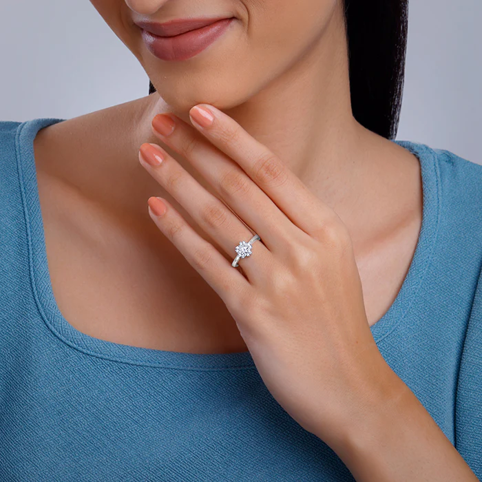 Silver Dahlia Floral Ring - Image 3