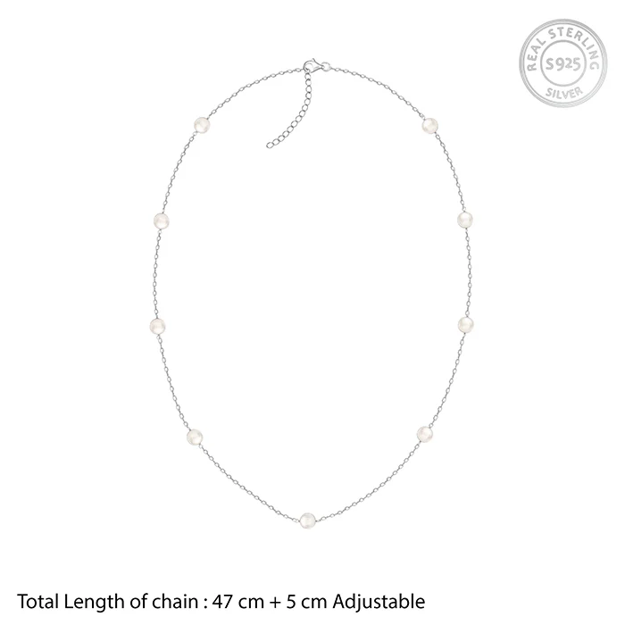 Silver Dakota Pearl Necklace - Image 4