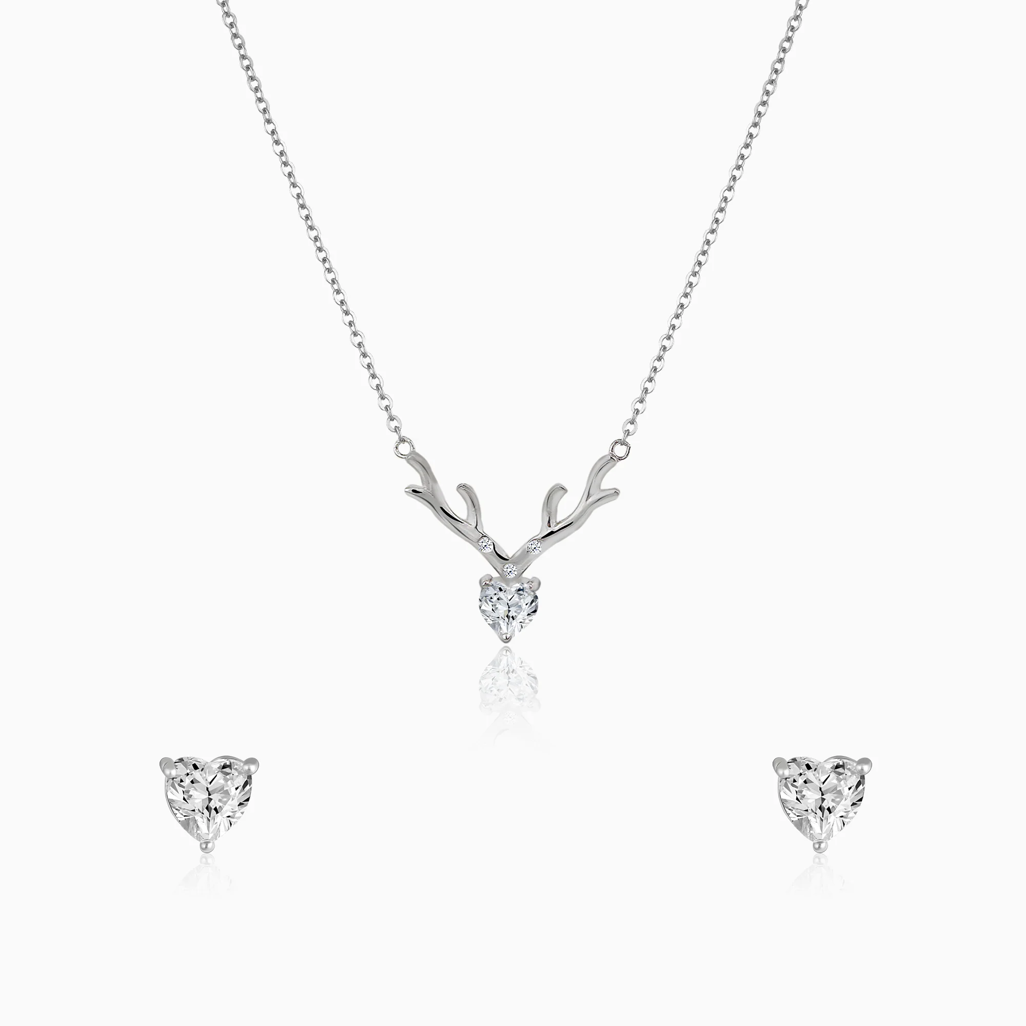 Silver Deary Hearts Set