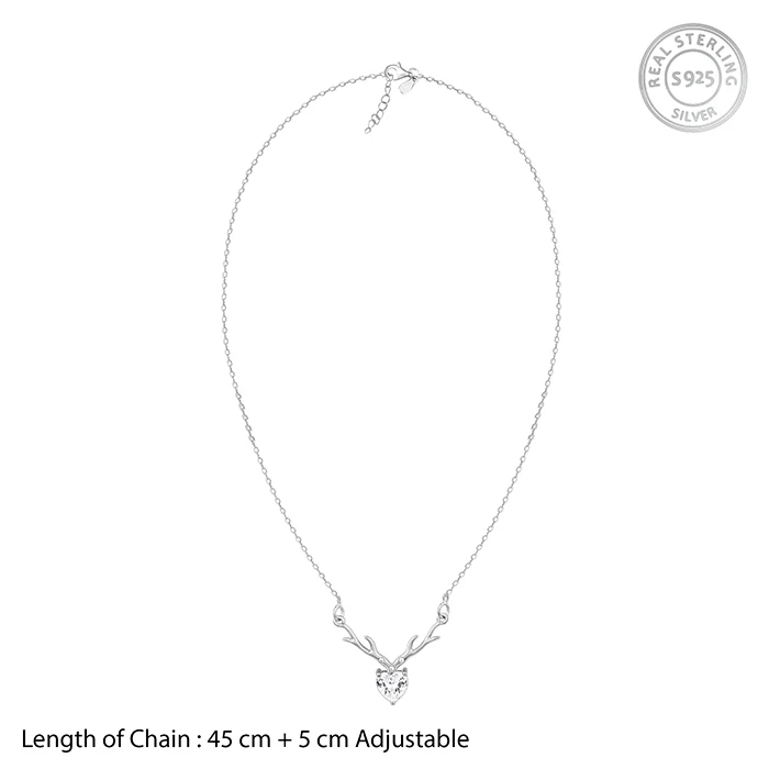 Anushka Sharma Silver Deer Heart Necklace - Image 9