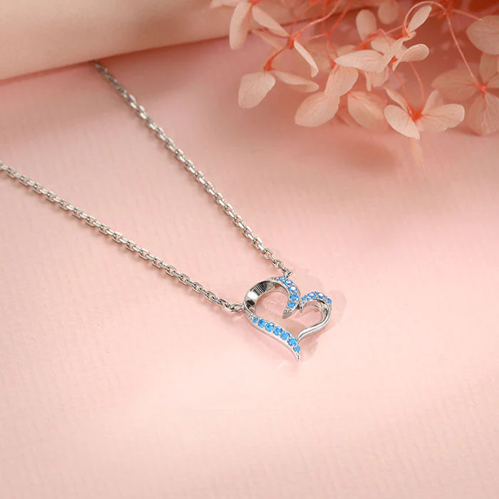 Silver Dewy Heart Necklace - Image 2