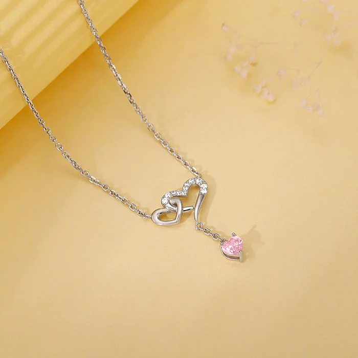 Silver Double Love Necklace - Image 2