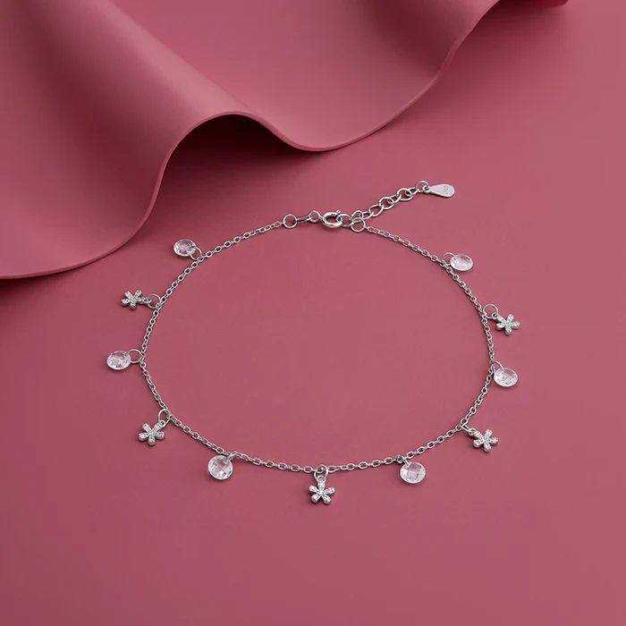 Silver Dreamy Charms Anklet - Image 2