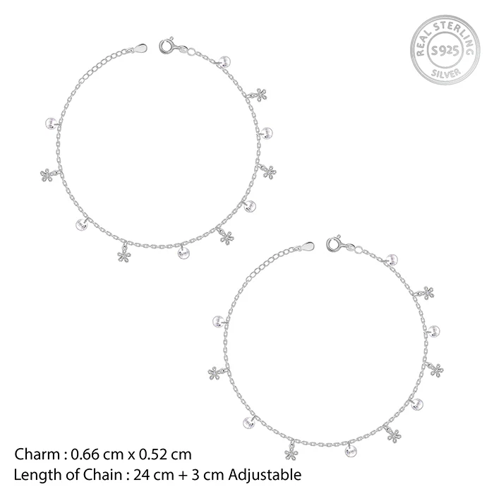 Silver Dreamy Charms Anklet - Image 4