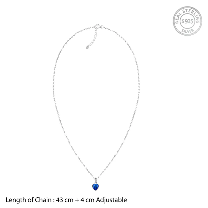Silver Dreamy in Blue Pendant with Link Chain - Image 6