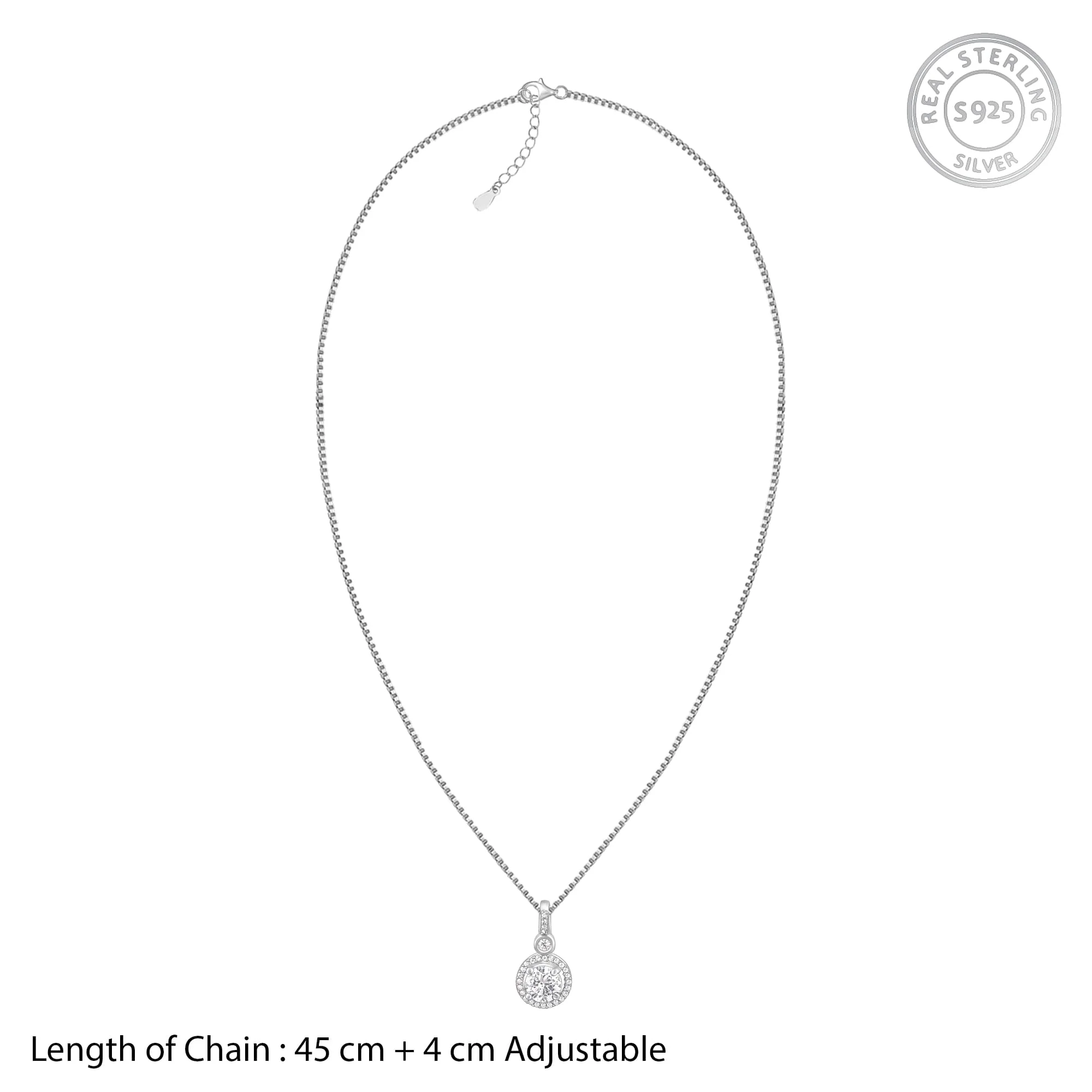 Silver Drizzle Drop Pendant with Box Chain - Image 10