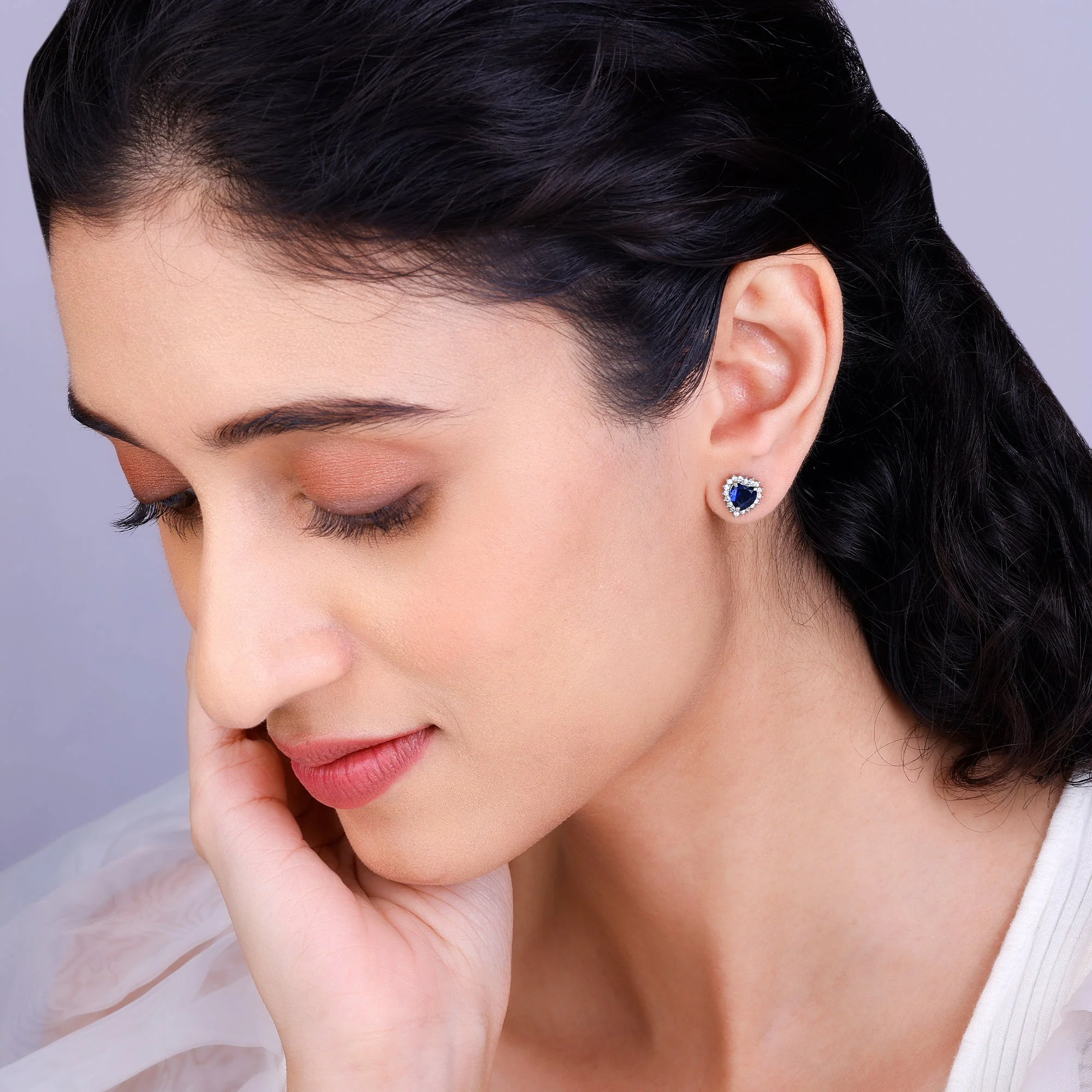 Silver Heart Of The Ocean Studs - Image 3