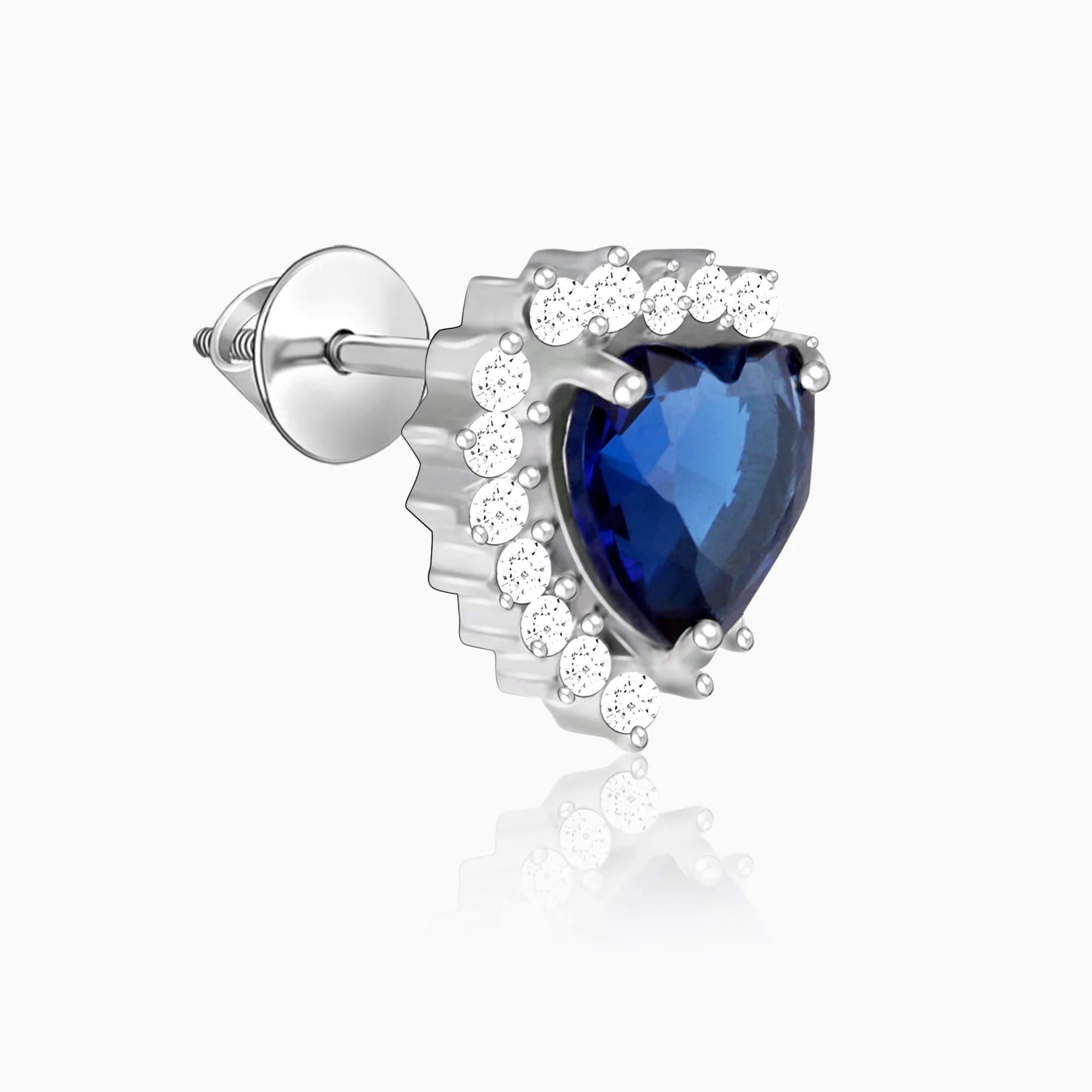 Silver Heart Of The Ocean Studs - Image 4