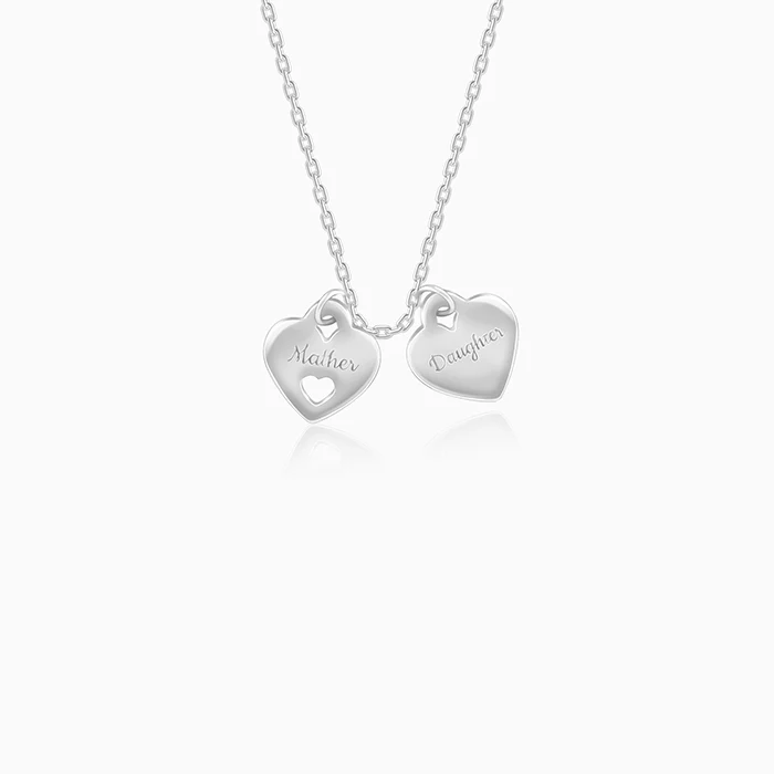 Silver Dual Heart Name Personalised Necklace - Image 2