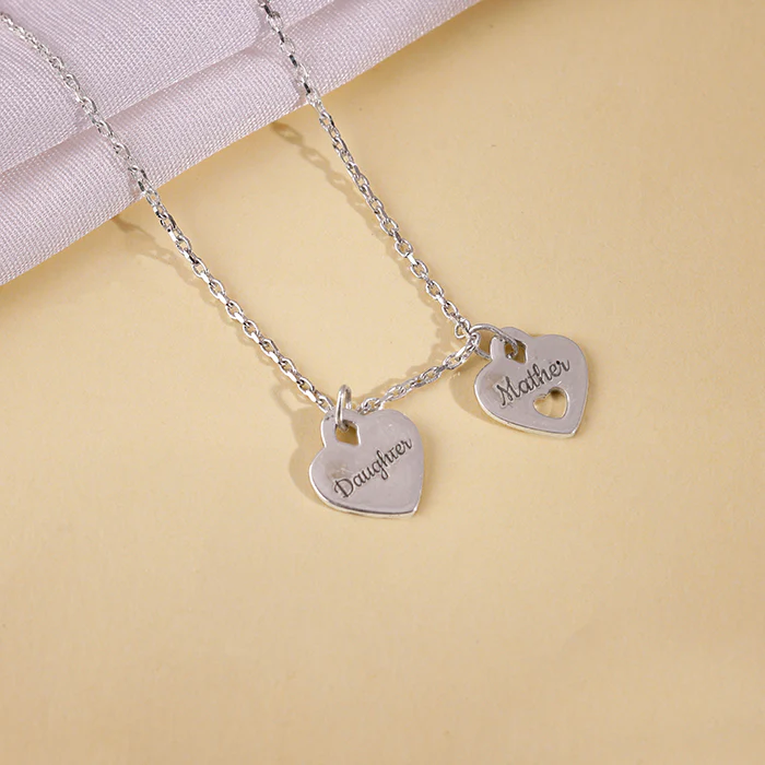 Silver Dual Heart Name Personalised Necklace - Image 3