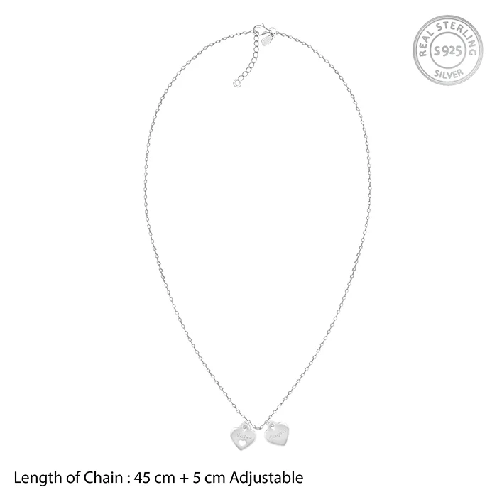 Silver Dual Heart Name Personalised Necklace - Image 6